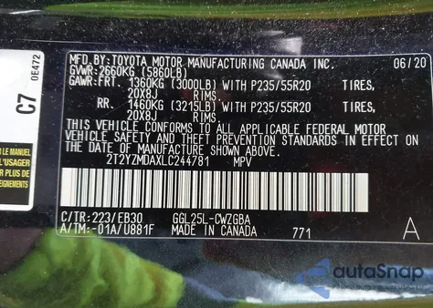 2020 Lexus Rx F Sport Performance z USA, uszkodzony, nr VIN 2T2YZMDAXLC244781